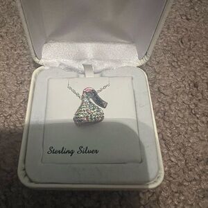 Sterling silver Hershey kiss necklace